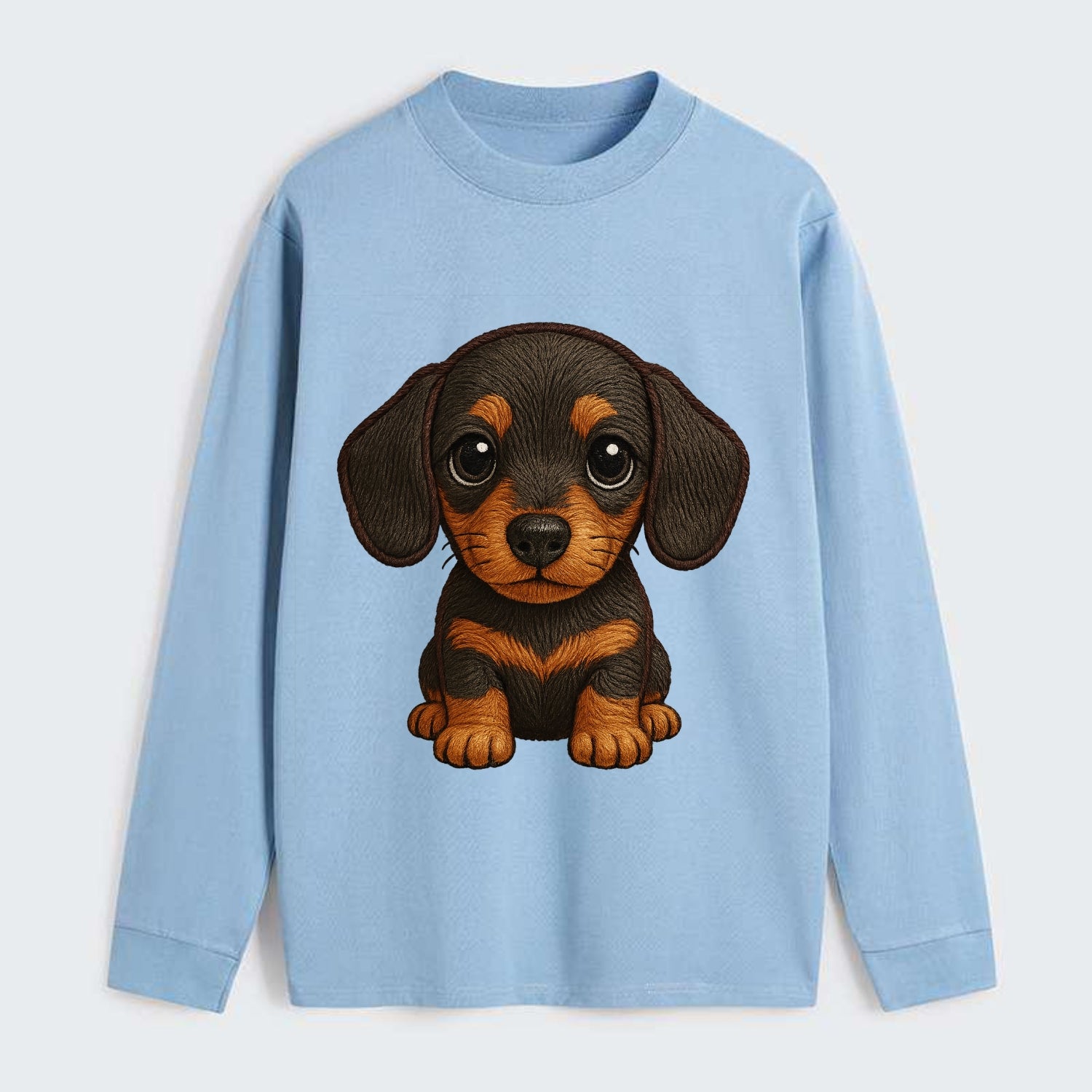Baby Dachshund Puppy - long body, short legs, floppy ears, curious - Classic Long Sleeve Shirt - Light Blue