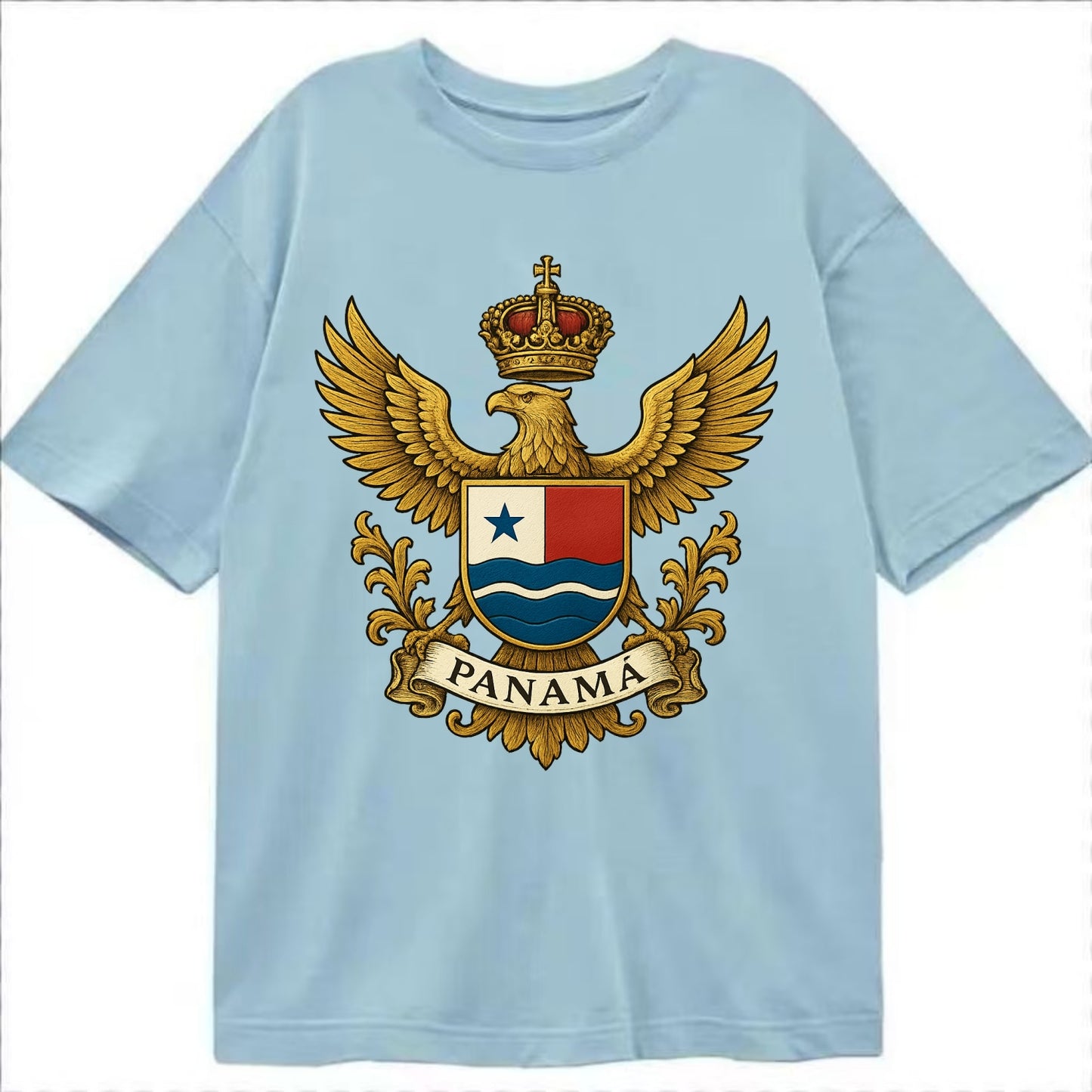 Panama Heritage Badge  - Classic T-shirt - Light Blue