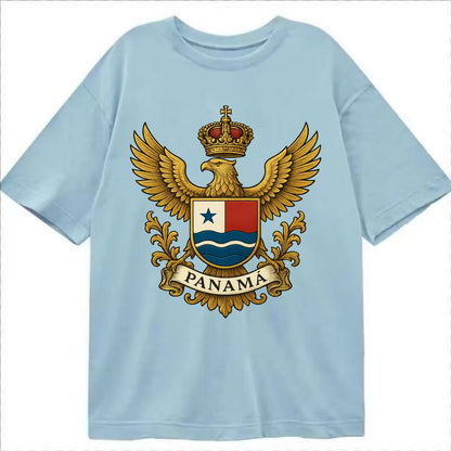 Panama Heritage Badge  - Classic T-shirt - Light Blue