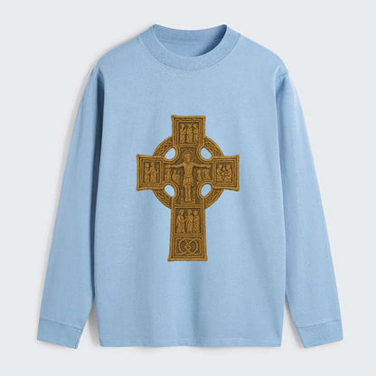 Monasterboice Cross - Classic Long Sleeve Shirt - Light Blue