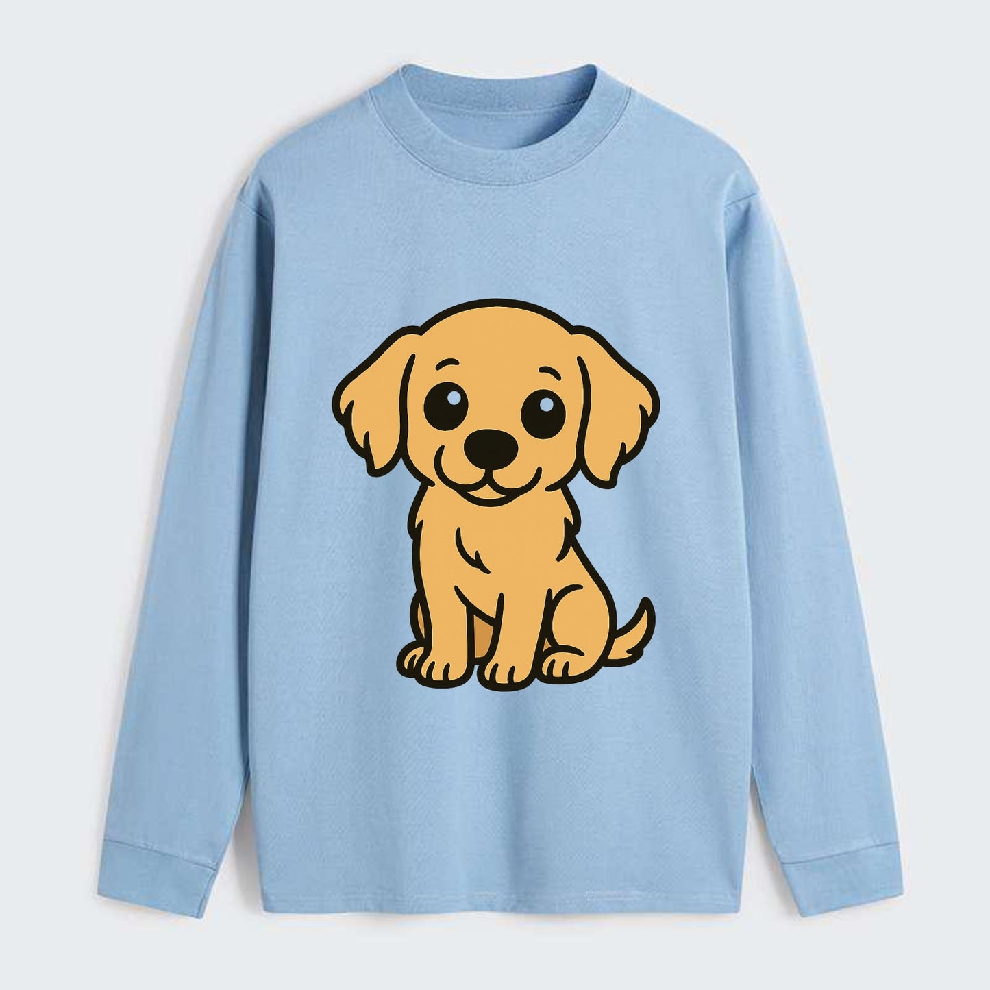 Golden Retriever - Head tilt curious pose - Classic Long Sleeve Shirt - Light Blue