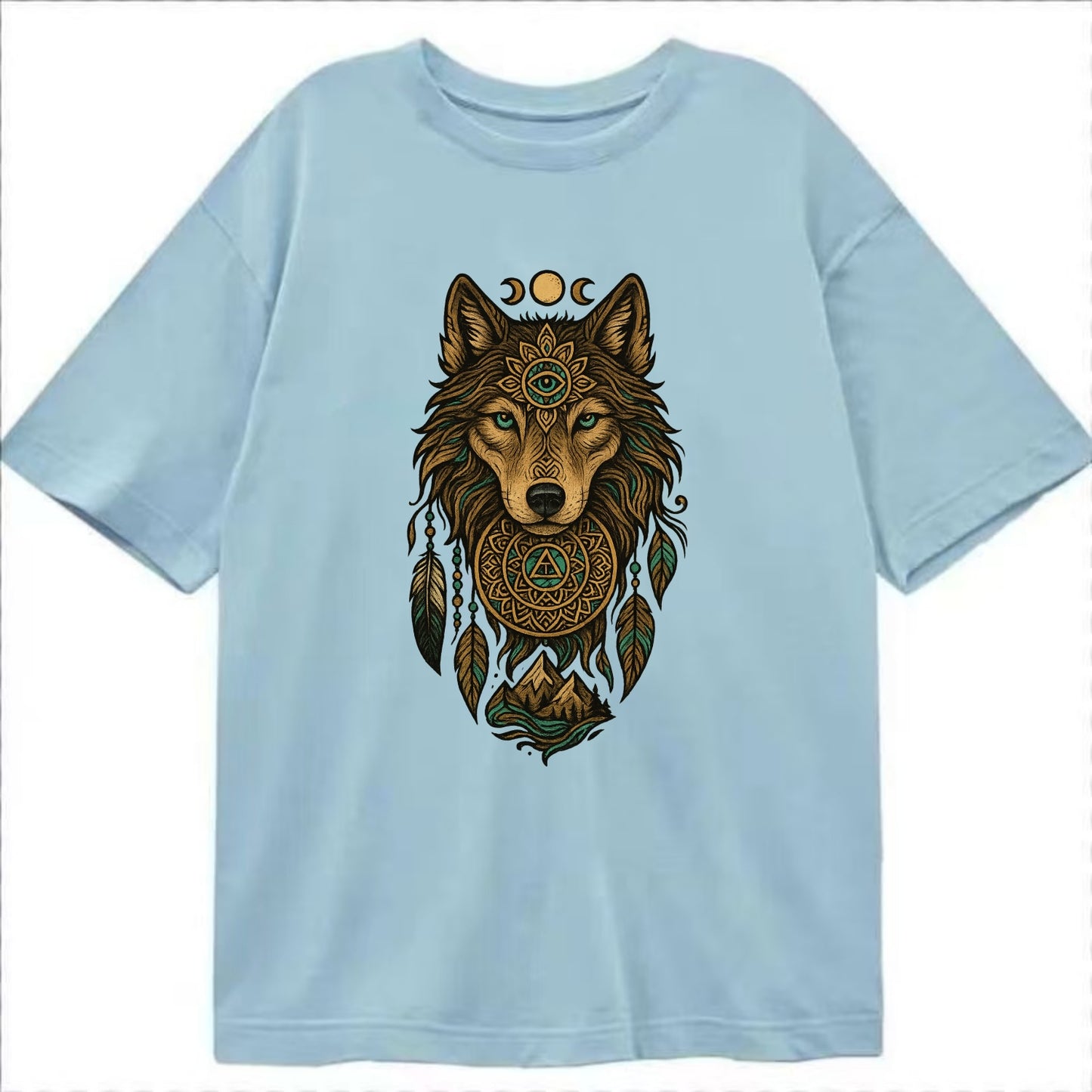 Tattoo Wolf Flash  - Classic T-shirt - Light Blue