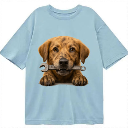 Mechanic Dog  - Classic T-shirt - Light Blue