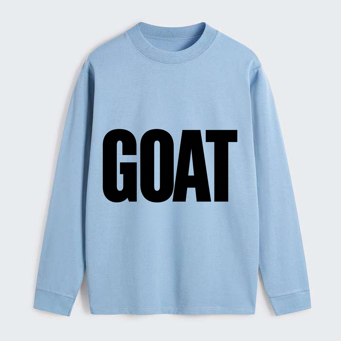 Bold typography design - "GOAT" - greatest of all time - Classic Long Sleeve Shirt - Light Blue