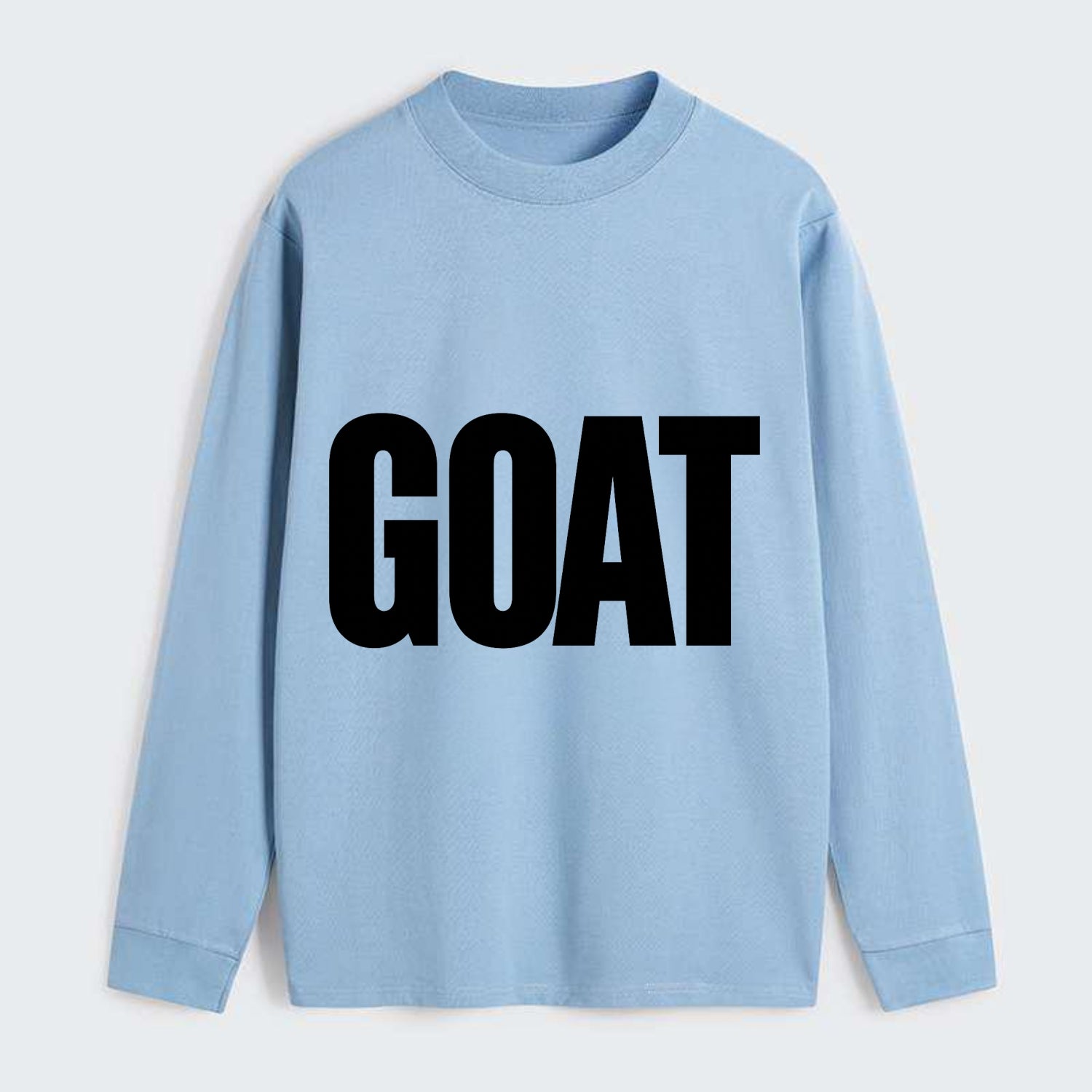 Bold typography design - "GOAT" - greatest of all time - Classic Long Sleeve Shirt - Light Blue
