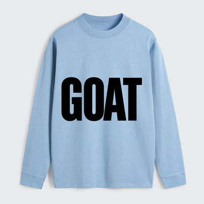Bold typography design - "GOAT" - greatest of all time - Classic Long Sleeve Shirt - Light Blue