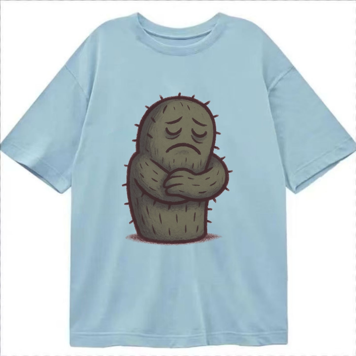 SINGLE IS VALID | Content cactus hugging itself - Classic T- - Classic T-shirt - Light Blue