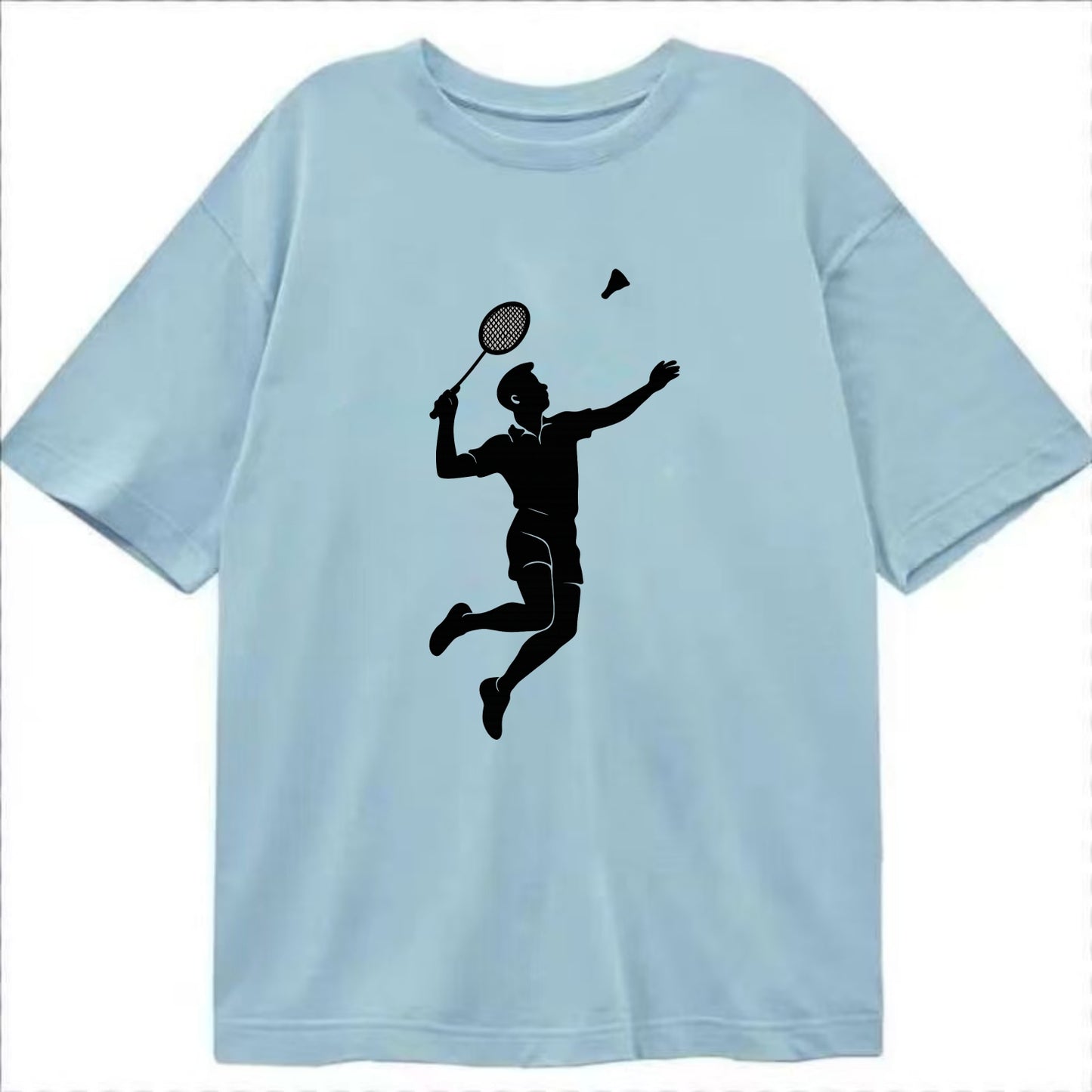 Badminton player jumping for a smash - Classic T-shirt - Light Blue