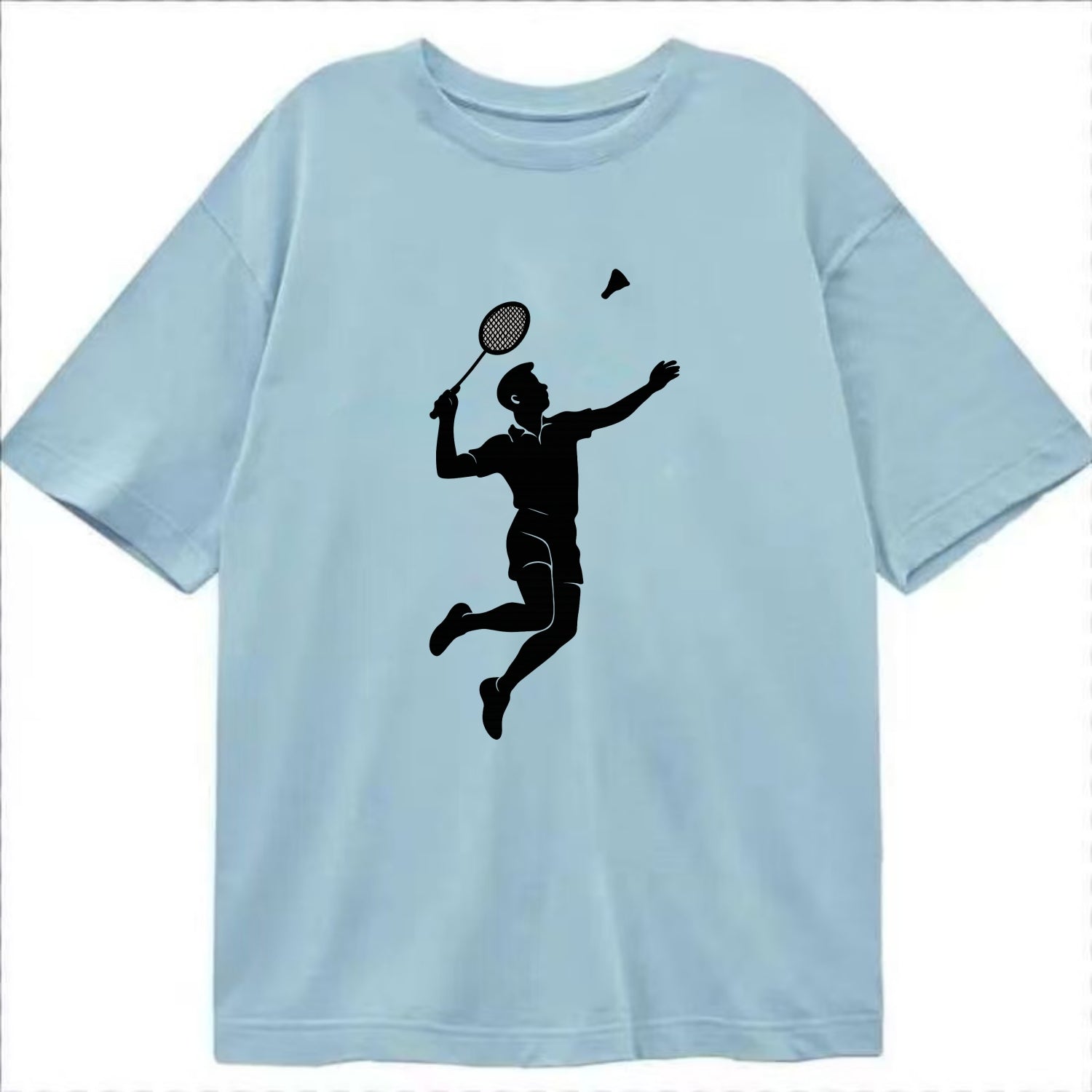 Badminton player jumping for a smash - Classic T-shirt - Light Blue