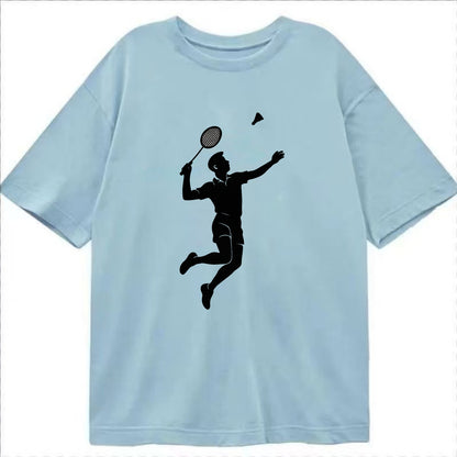 Badminton player jumping for a smash - Classic T-shirt - Light Blue