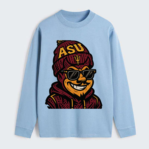 Tempe Sparky wearing Arizona State beanie with fork patch - Classic Long Sleeve Shirt