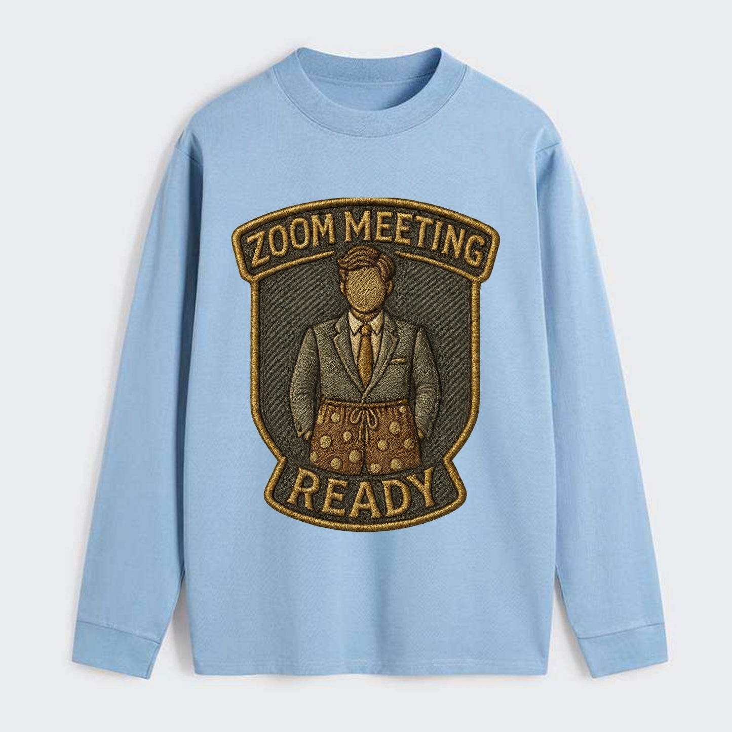 Zoom Meeting Ready  - Classic Long Sleeve Shirt - Light Blue