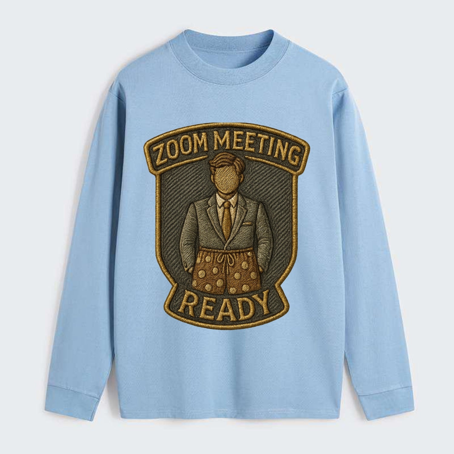Zoom Meeting Ready  - Classic Long Sleeve Shirt - Light Blue