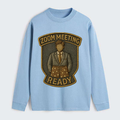 Zoom Meeting Ready  - Classic Long Sleeve Shirt - Light Blue