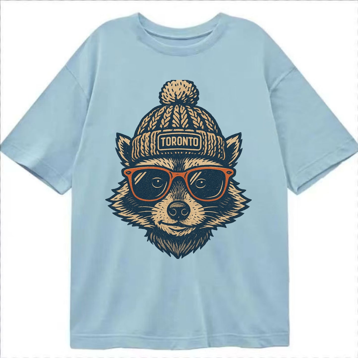 Toronto Raccoon wearing Toronto beanie w - Classic T-shirt - Light Blue
