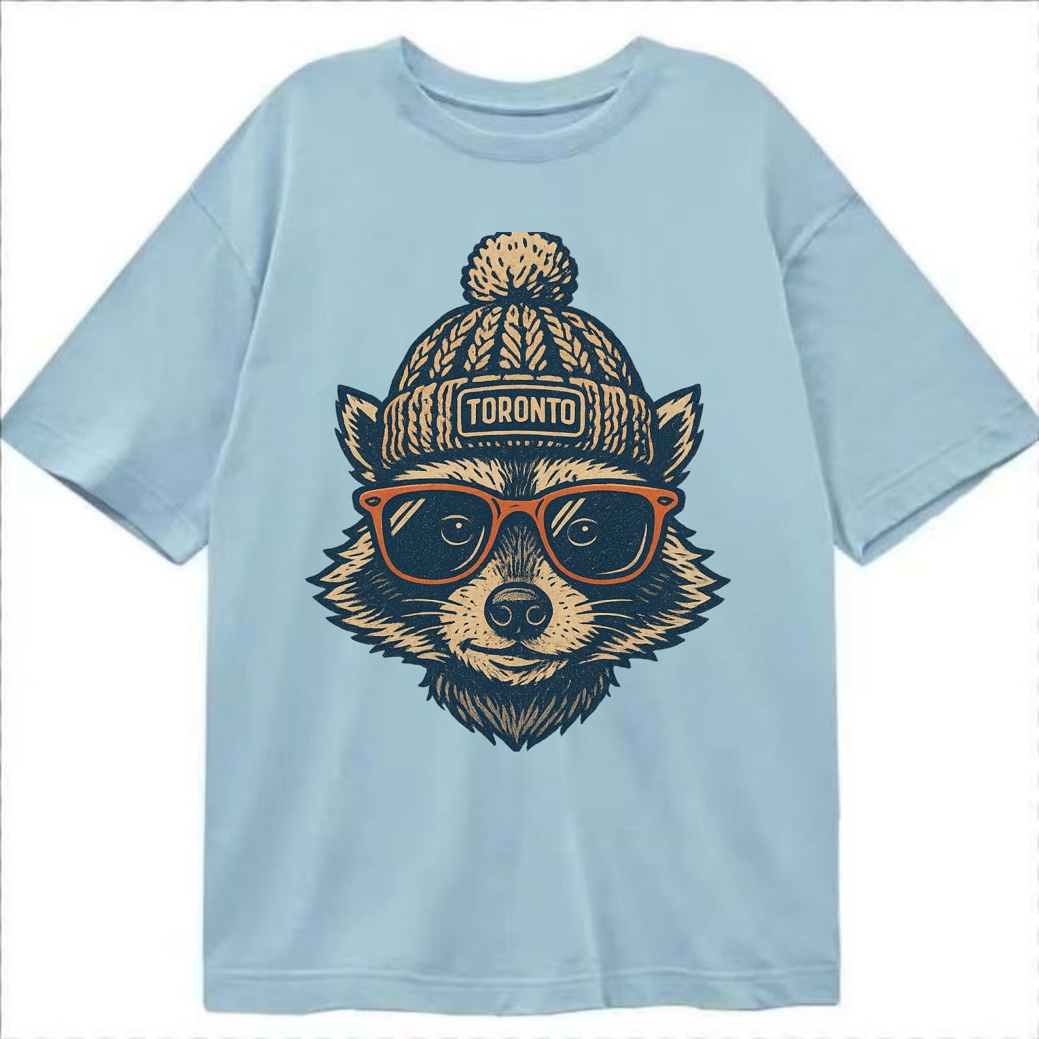 Toronto Raccoon wearing Toronto beanie w - Classic T-shirt - Light Blue