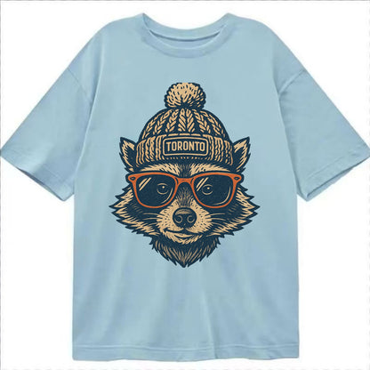 Toronto Raccoon wearing Toronto beanie w - Classic T-shirt - Light Blue