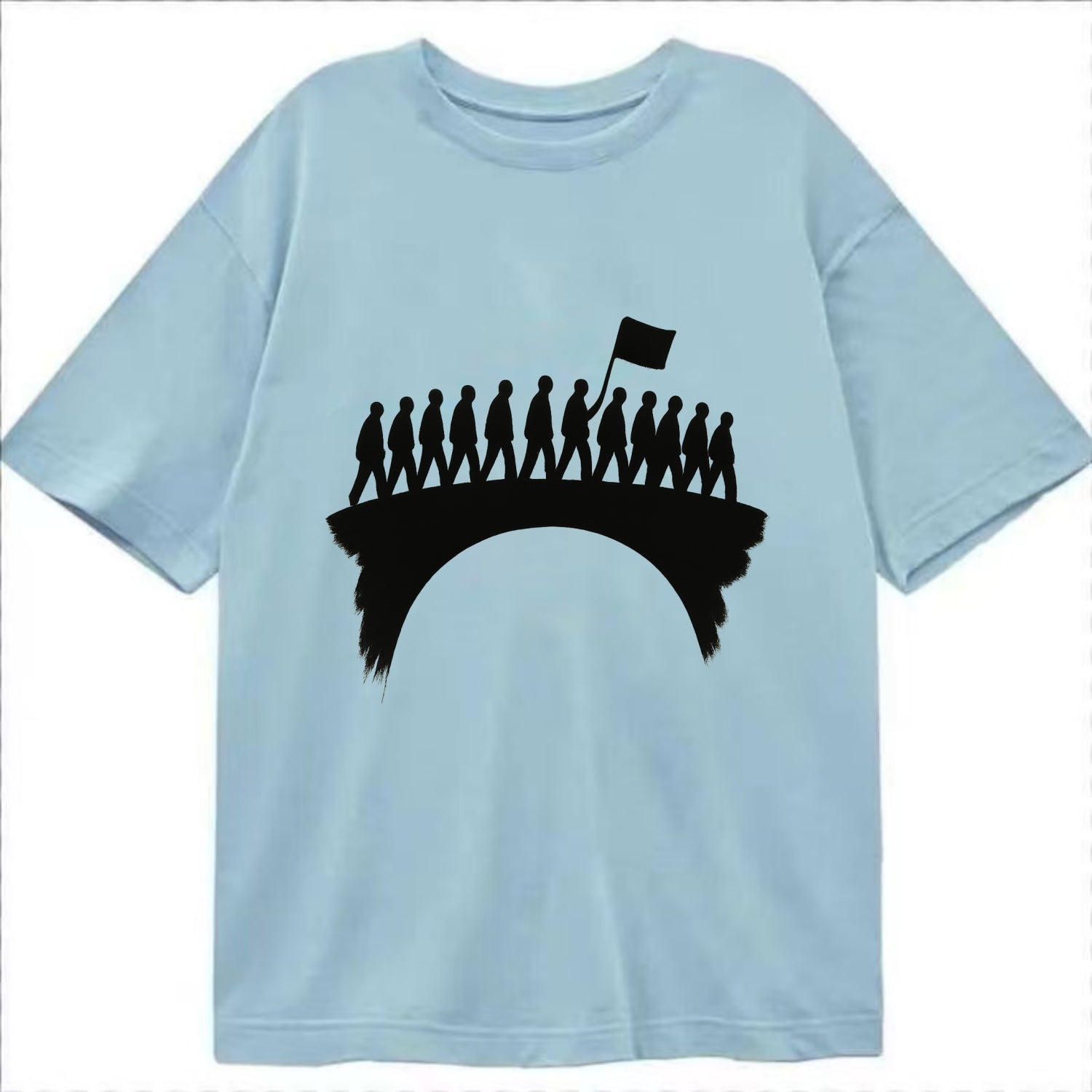 March on bridge silhouette - historic protest ink painting - Classic T-shirt - Light Blue