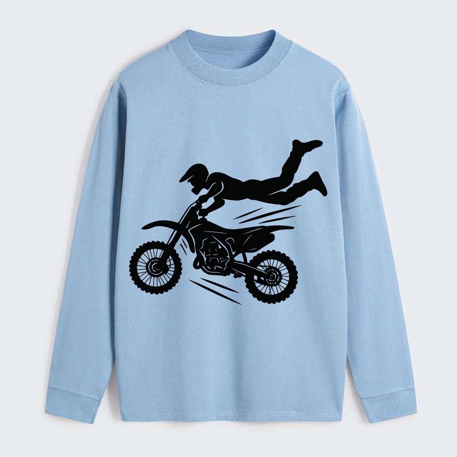 Motocross rider airborne trick - Classic Long Sleeve Shirt - Light Blue