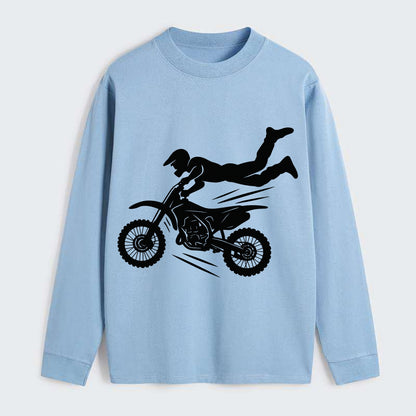 Motocross rider airborne trick - Classic Long Sleeve Shirt - Light Blue