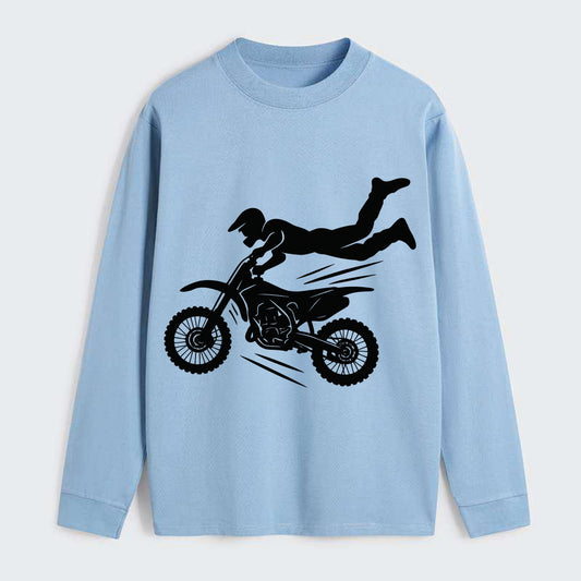 Motocross rider airborne trick - Classic Long Sleeve Shirt - Light Blue