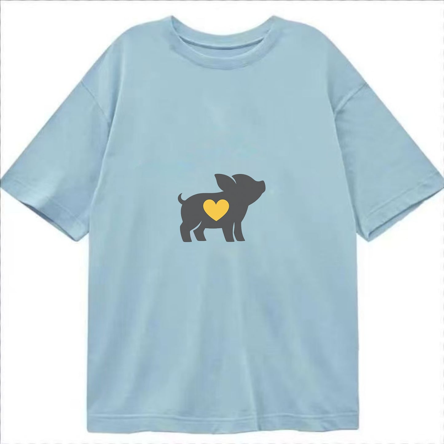 SMALL BUT BRAVE | Tiny piglet silhouette | Big heart within | Courage despite - Classic T-shirt - Light Blue