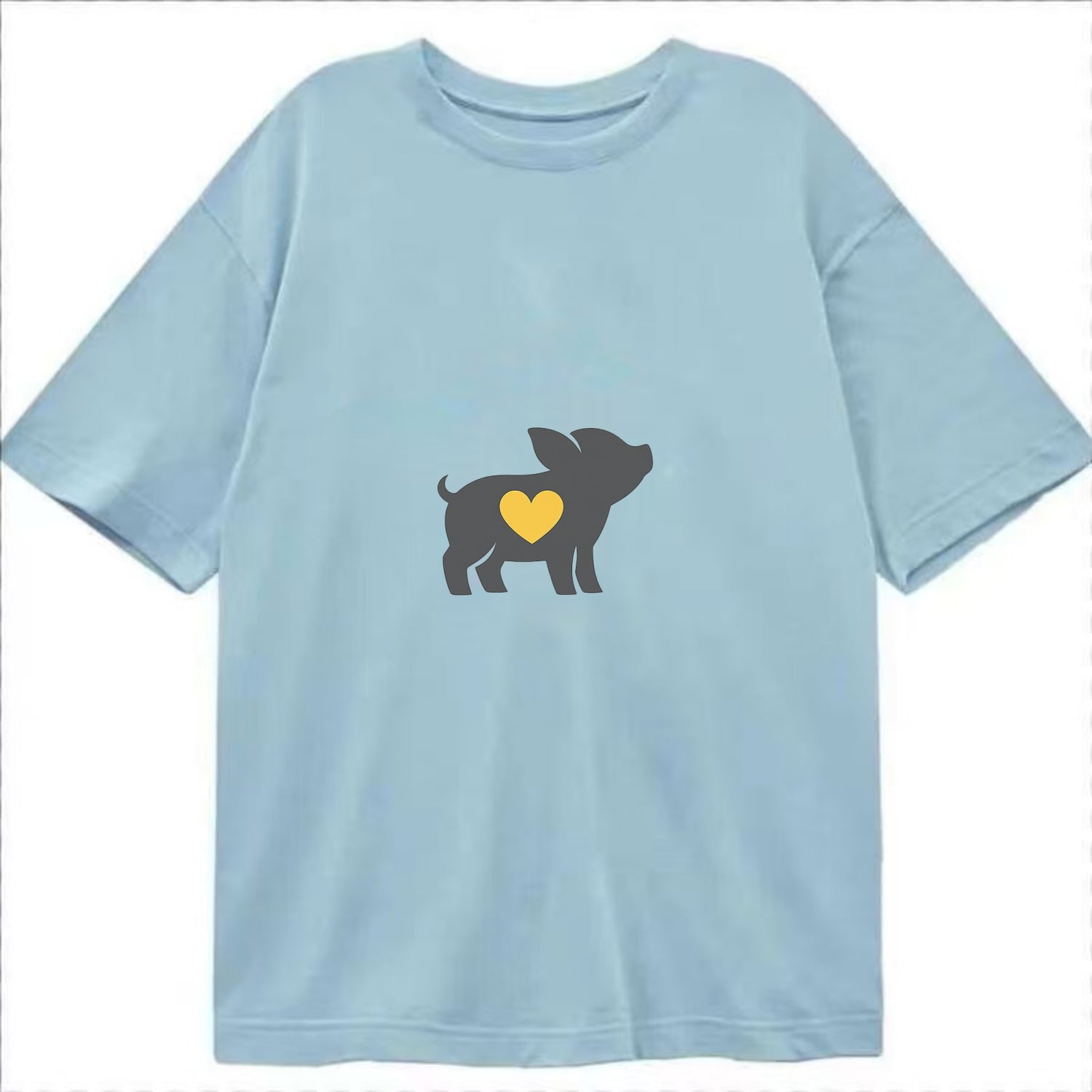 SMALL BUT BRAVE | Tiny piglet silhouette | Big heart within | Courage despite - Classic T-shirt - Light Blue
