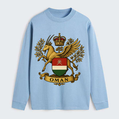 Oman Heritage Badge  - Classic Long Sleeve Shirt - Light Blue