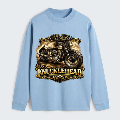 1947 Knucklehead Bobber - Classic Long Sleeve Shirt - Light Blue