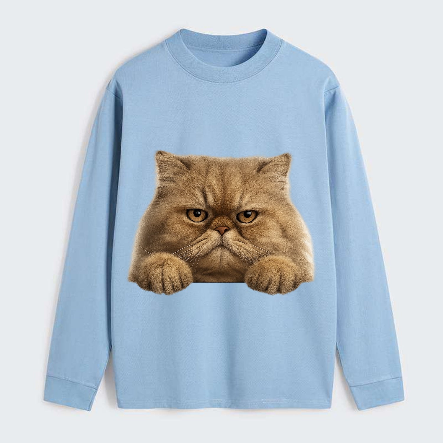 Persian Cat  - Classic Long Sleeve Shirt - Light Blue