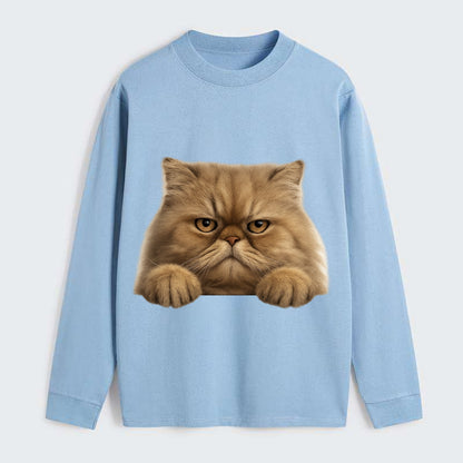 Persian Cat  - Classic Long Sleeve Shirt - Light Blue
