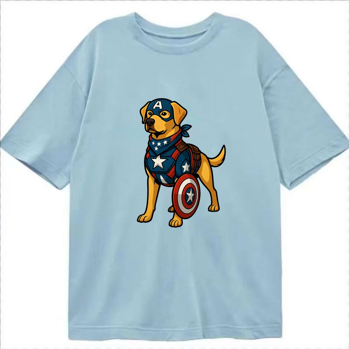 Labrador Captain America  - Classic T-shirt - Light Blue