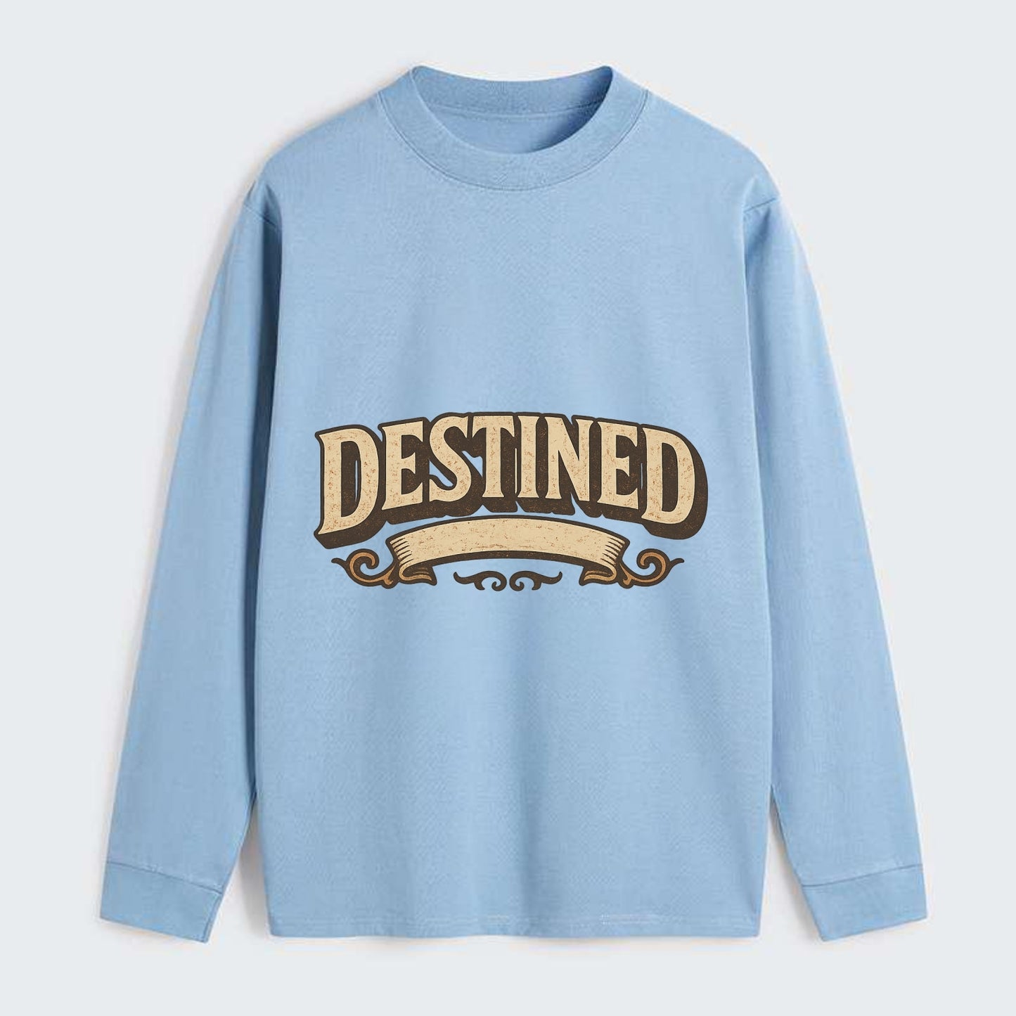 Bold typography design - "DESTINED" - fated for greatness - Classic Long Sleeve Shirt - Light Blue