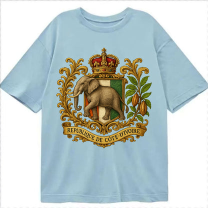 Ivory Coast Heritage Badge  - Classic T-shirt - Light Blue