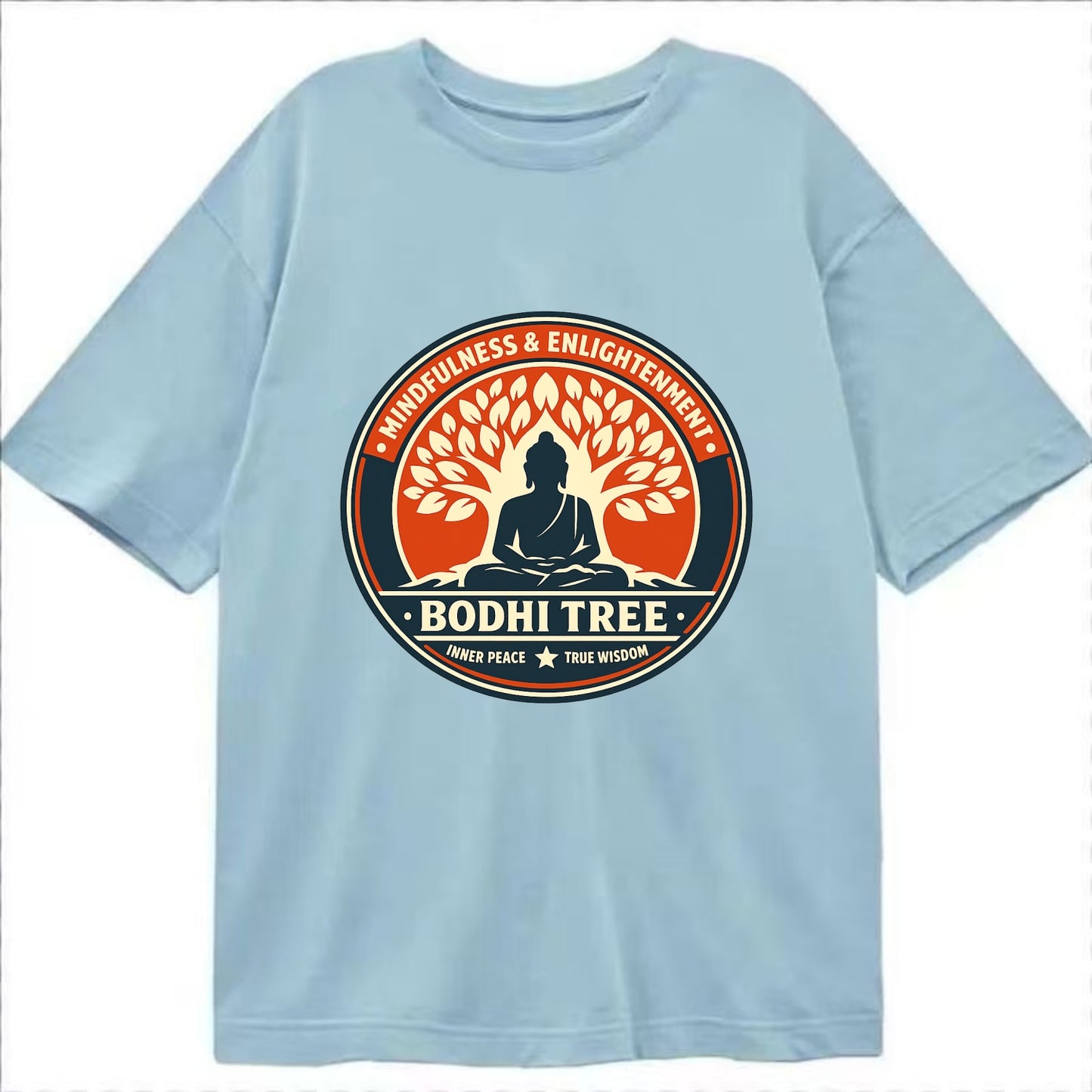 Zen Harmony Emblem - Classic T-shirt - Light Blue