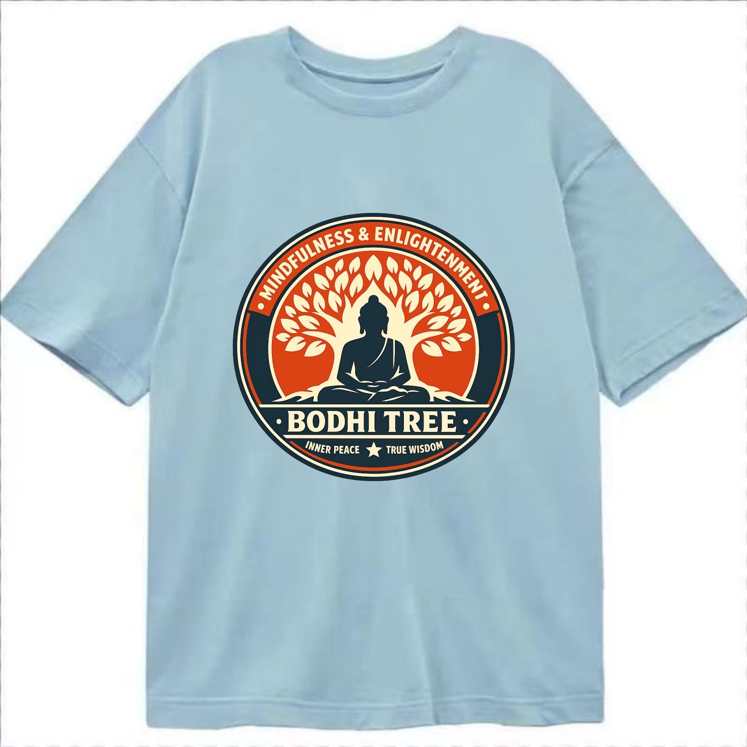 Zen Harmony Emblem - Classic T-shirt - Light Blue