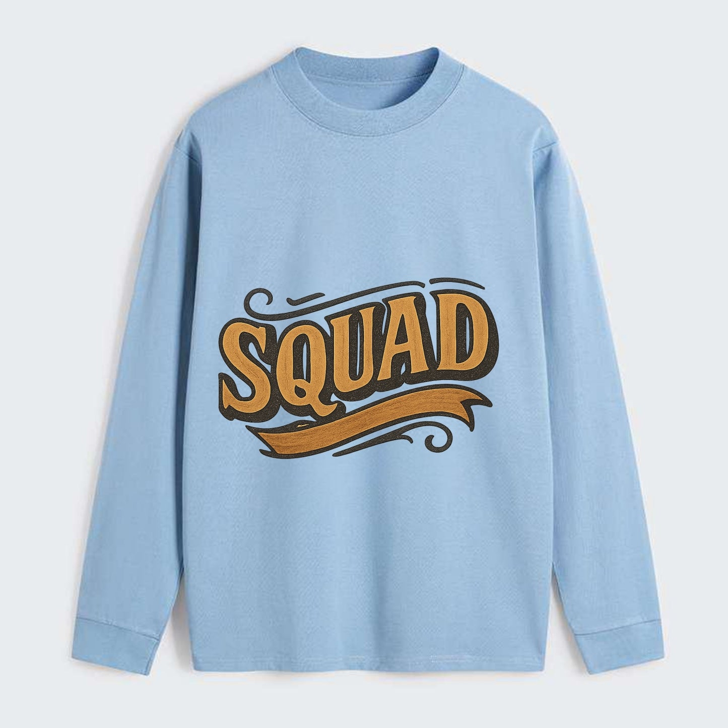 Bold typography design - "SQUAD" - your crew, your people - Classic Long Sleeve Shirt - Light Blue