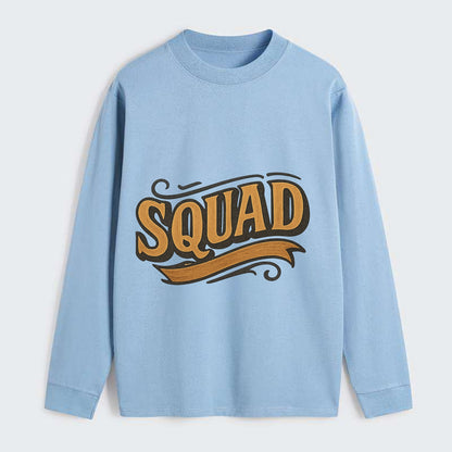 Bold typography design - "SQUAD" - your crew, your people - Classic Long Sleeve Shirt - Light Blue
