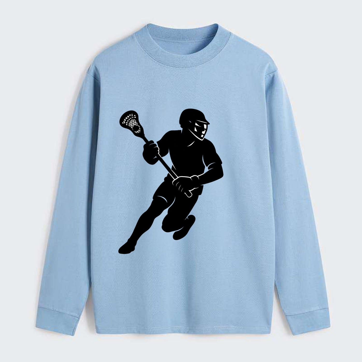 Lacrosse player cradling stick - Classic Long Sleeve Shirt - Light Blue