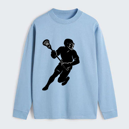 Lacrosse player cradling stick - Classic Long Sleeve Shirt - Light Blue
