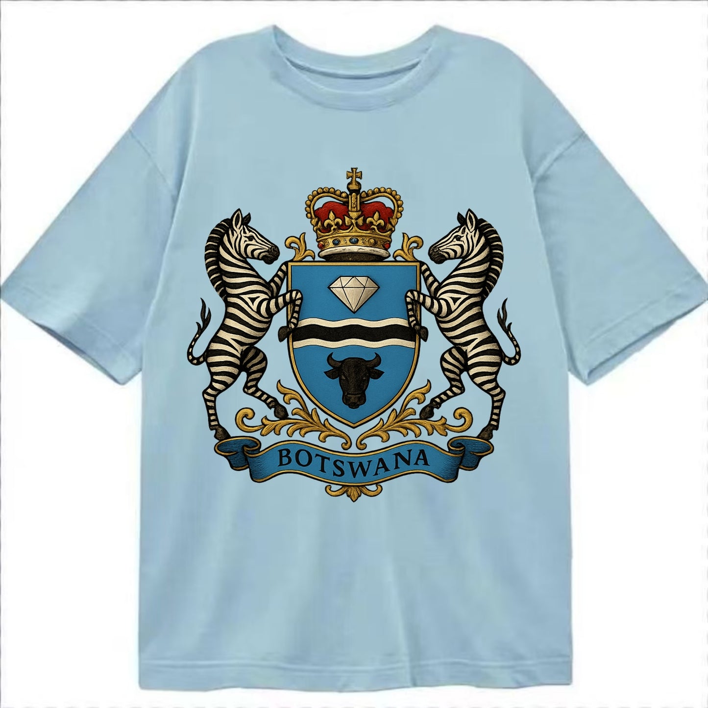 Botswana Heritage Badge  - Classic T-shirt - Light Blue