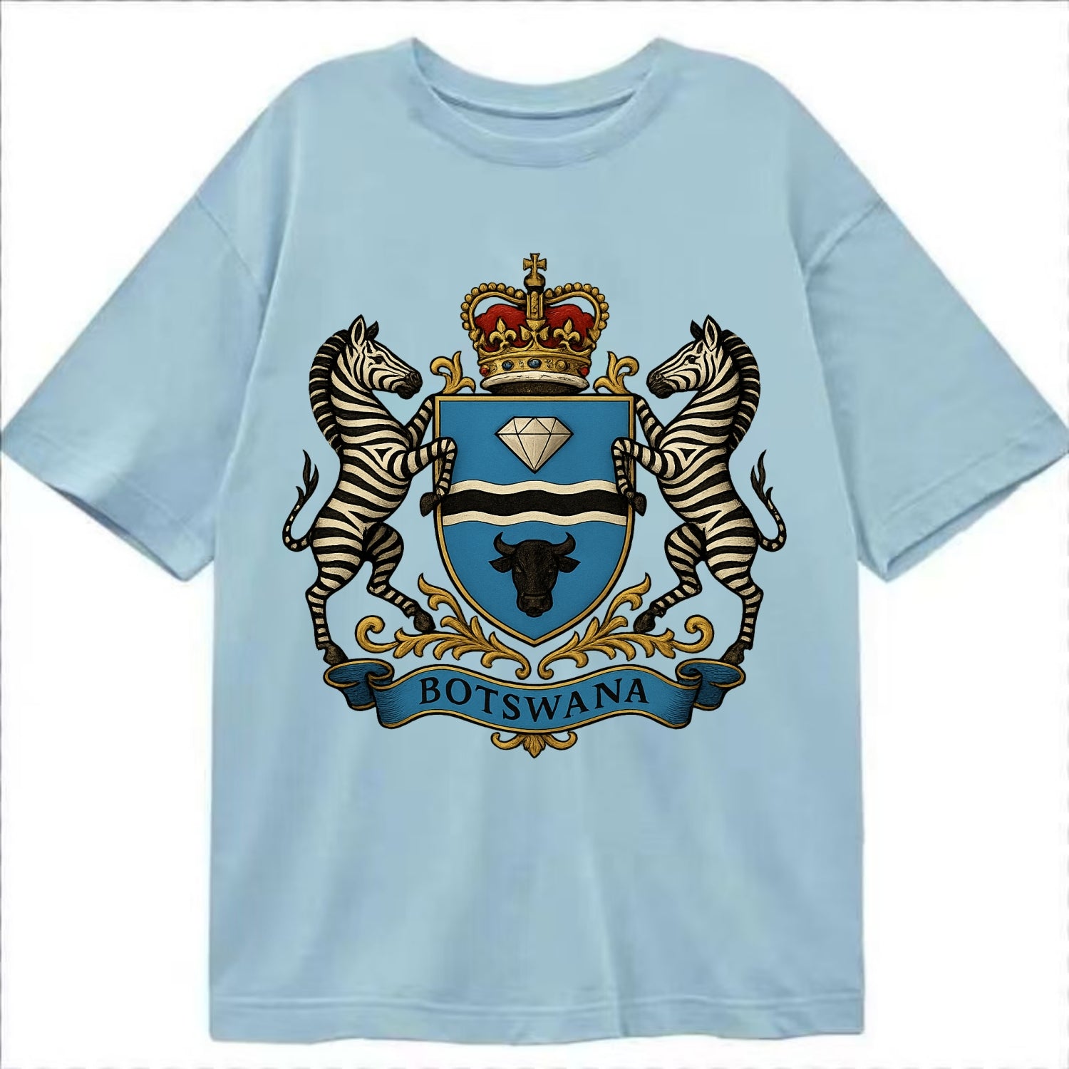 Botswana Heritage Badge  - Classic T-shirt - Light Blue