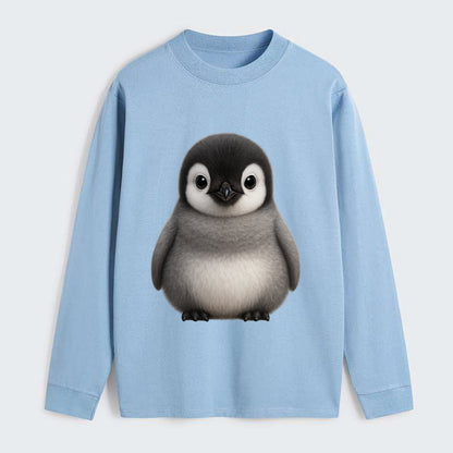 Baby Adelie Penguin - black and white, round body, curious eyes, - Classic Long Sleeve Shirt - Light Blue