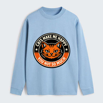Joyful Whiskers Emblem - Classic Long Sleeve Shirt - Light Blue