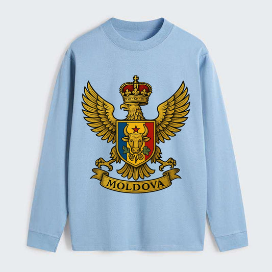 Moldova Heritage Badge - Classic Long Sleeve Shirt - Light Blue