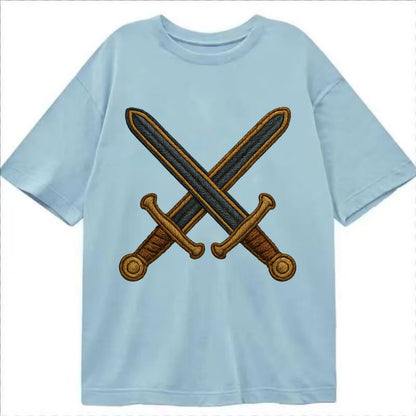 Crossed Swords  - Classic T-shirt - Light Blue