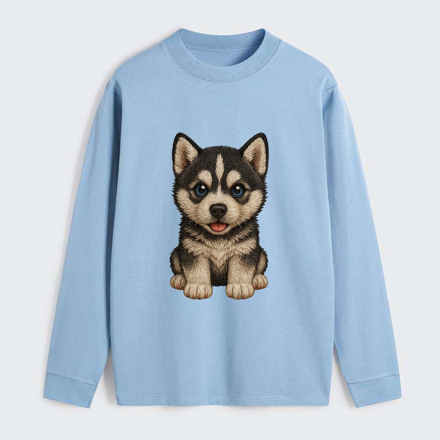 Baby Siberian Husky Puppy - blue or bi-colored eyes, fluffy coat, - Classic Long Sleeve Shirt - Light Blue