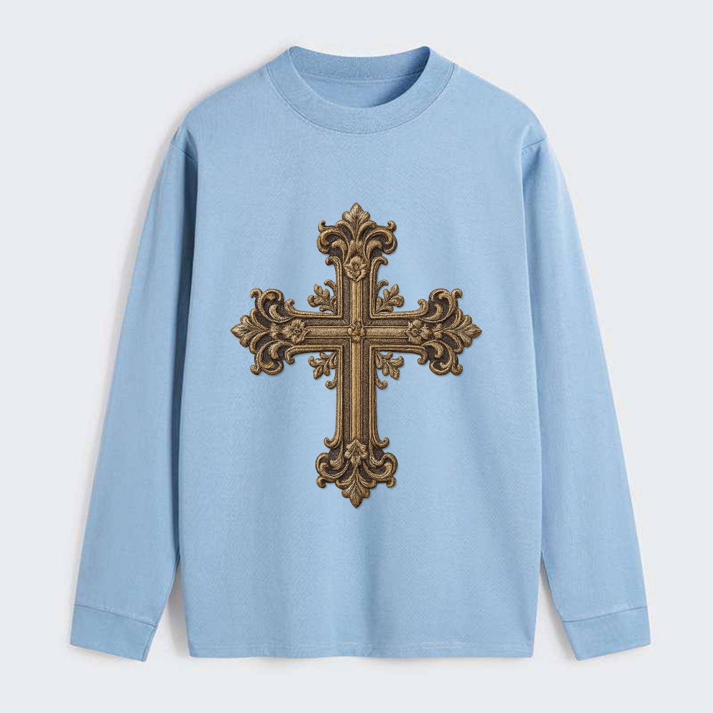 Victorian Cross  - Classic Long Sleeve Shirt - Light Blue