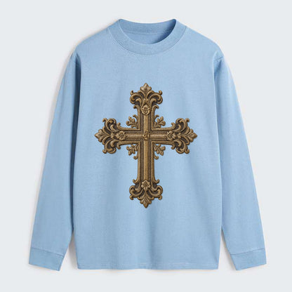Victorian Cross  - Classic Long Sleeve Shirt - Light Blue