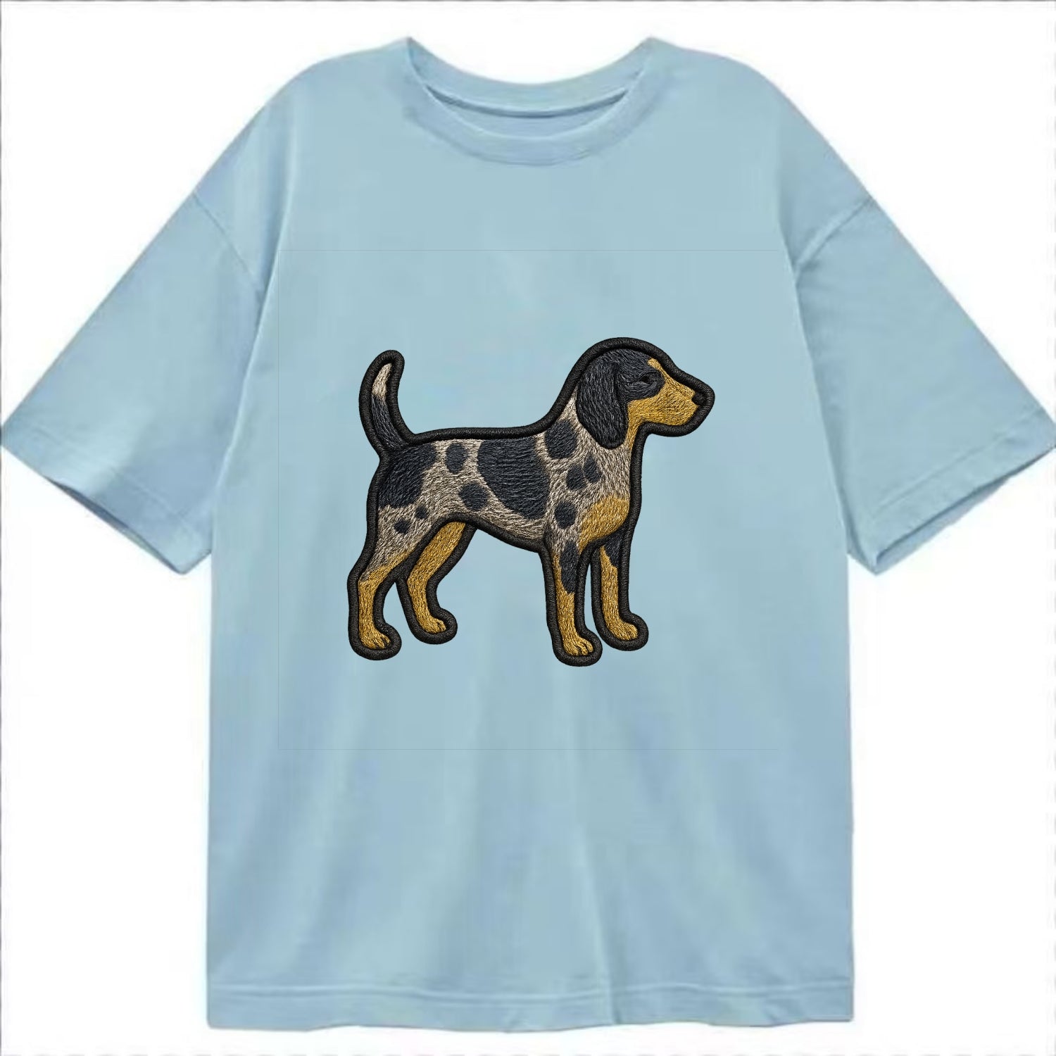 Bluetick Coonhound - Trendy spotted hound logo with prominent black border - Classic T-shirt - Light Blue